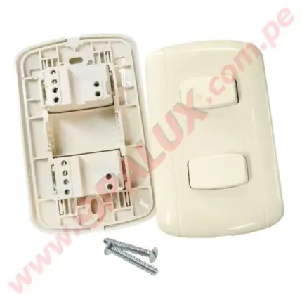 Interruptor doble conmutador línea “CLASSIC” color marfil marca “Opalux” 6A 250V